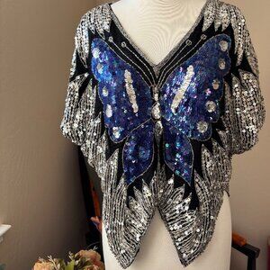 Vintage Sequin Butterfly Top